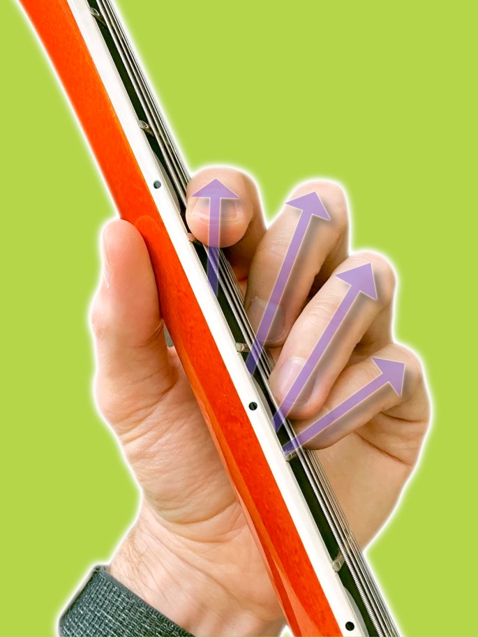 Finger angle for playing barre chords